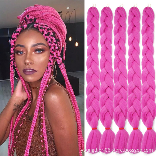 High Temperature Fiber Synthetic Braiding Hair Weave Hair Packs Extensions Extension Jumbo Ombre Stretched Synthetic Hair